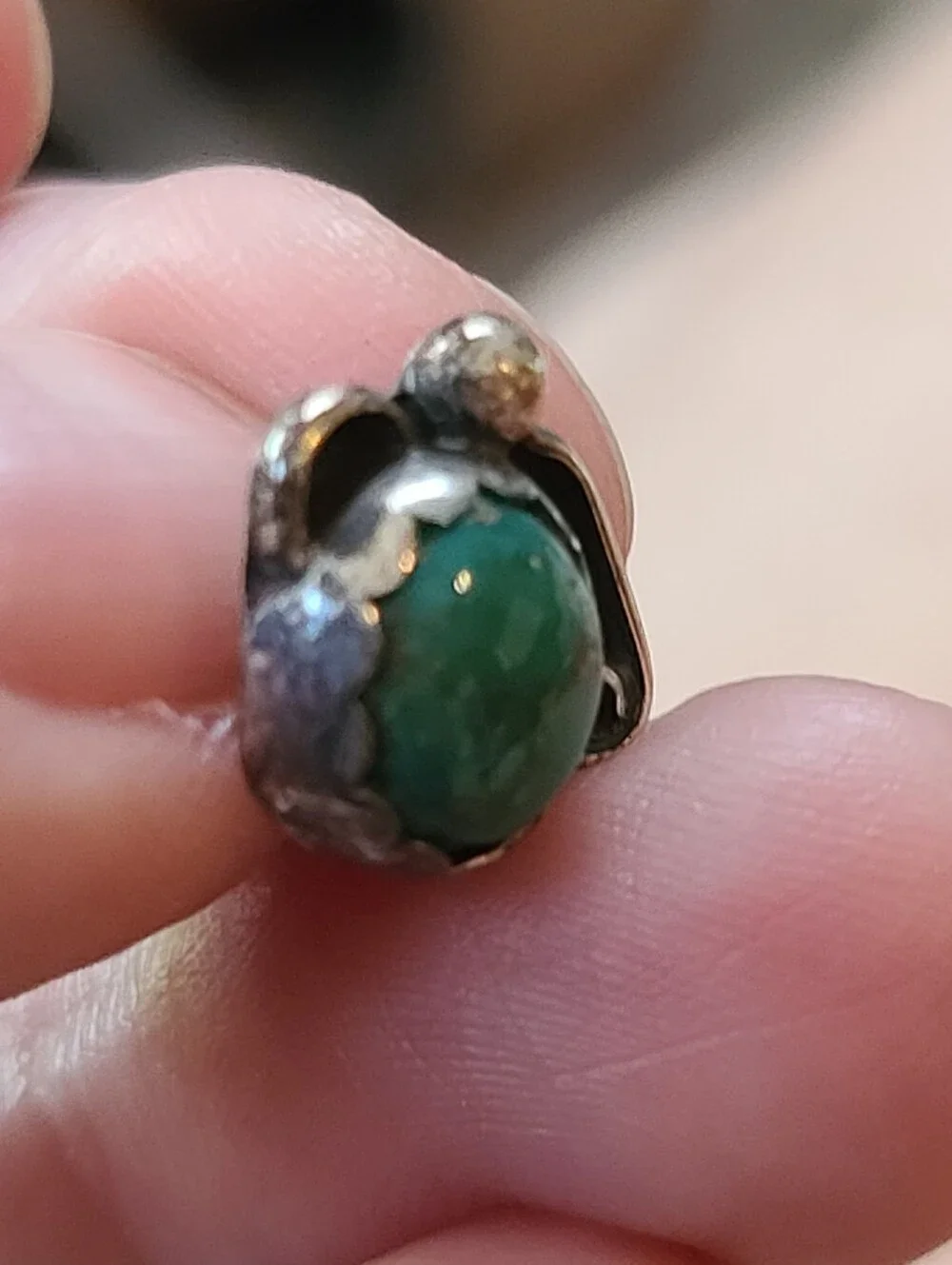 $165 Navajo Artisan Toney Toledo of Santa Fe Circa 1970-80's Turquoise Tie Tack!